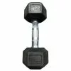 Chris Sports Hex Dumbbells With Rubber Ends (5lb, 10lb, 15lb, 20lb) Weight Training