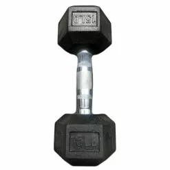 Chris Sports Hex Dumbbells With Rubber Ends (5lb, 10lb, 15lb, 20lb) Weight Training