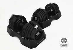 BYZoom Fitness 55lb Adjustable Dumbbell (Pair) With Dumbbell Stand