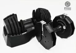 BYZoom Fitness 55lb Adjustable Dumbbell (Pair) With Dumbbell Stand