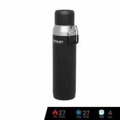 Stanley Master Vacuum Water Bottle With QuadVac Technology Vacuum Flask/Insulated Water Bottle 36 Oz. (Foundry Black) Tumblers & Food Jars