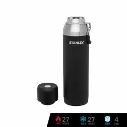 Stanley Master Vacuum Water Bottle With QuadVac Technology Vacuum Flask/Insulated Water Bottle 36 Oz. (Foundry Black) Tumblers & Food Jars