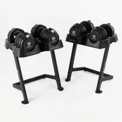 BYZoom Fitness 55lb Adjustable Dumbbell (Pair) With Dumbbell Stand
