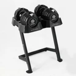 BYZoom Fitness 55lb Adjustable Dumbbell (Pair) With Dumbbell Stand