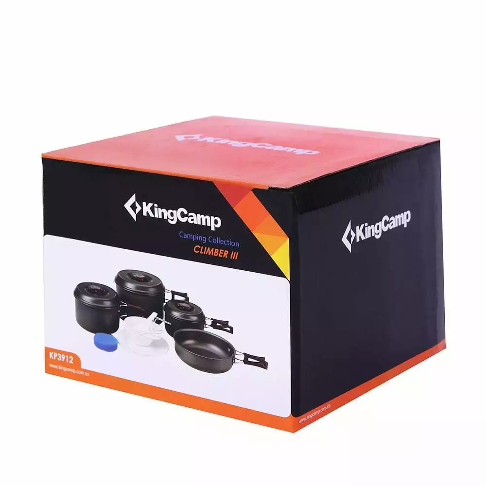 KingCamp Climber III Foldable Camping Cookware Set Cooking Set (Light Gray)