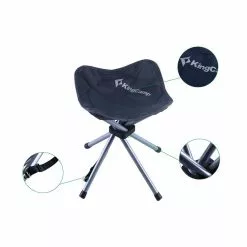 KingCamp Four Legs Stool 4 Folding Chair Camping Chair (Dark Gray)
