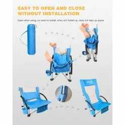 KingCamp High Backed Beach Chair Folding Chair Camping Chair (Blue) Outdoor/Camping 11 KingCamp High Backed Beach Chair Folding Chair Camping Chair (Blue) Outdoor/Camping
