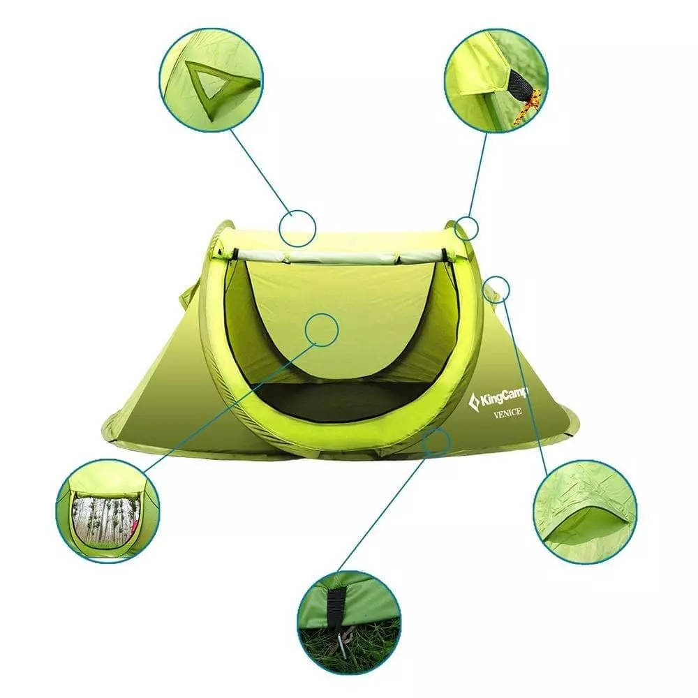 KingCamp Venice Pop-Up Lightweight Tent Camping Tent (Green) Outdoor/Camping