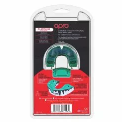 Opro Mouthguard Self-fit Gen 4 Platinum Fangz - White/Mint/Black Boxing