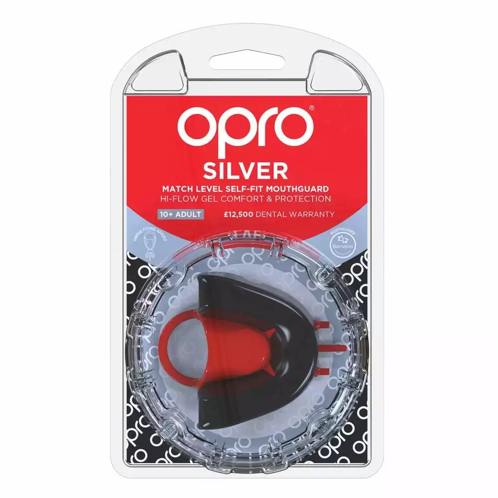 Opro Mouthguard Self-fit Gen 4 Silver - Black/Red Boxing 4 Opro Mouthguard Self-fit Gen 4 Silver - Black/Red Boxing