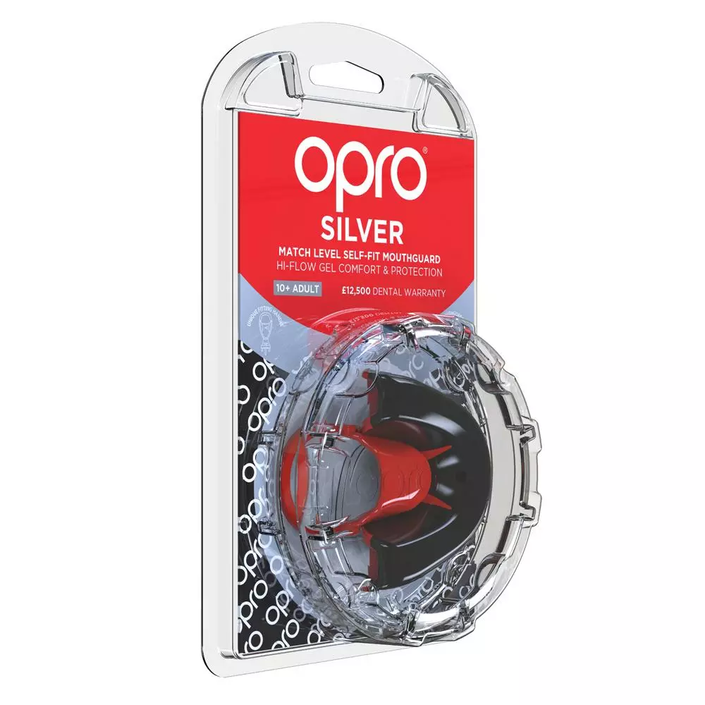 Opro Mouthguard Self-fit Gen 4 Silver - Black/Red Boxing 5 Opro Mouthguard Self-fit Gen 4 Silver - Black/Red Boxing