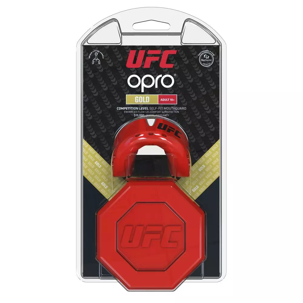 Boxing Opro Mouthguard Self-Fit UFC Gold - Red/Silver 4 Boxing Opro Mouthguard Self-Fit UFC Gold - Red/Silver
