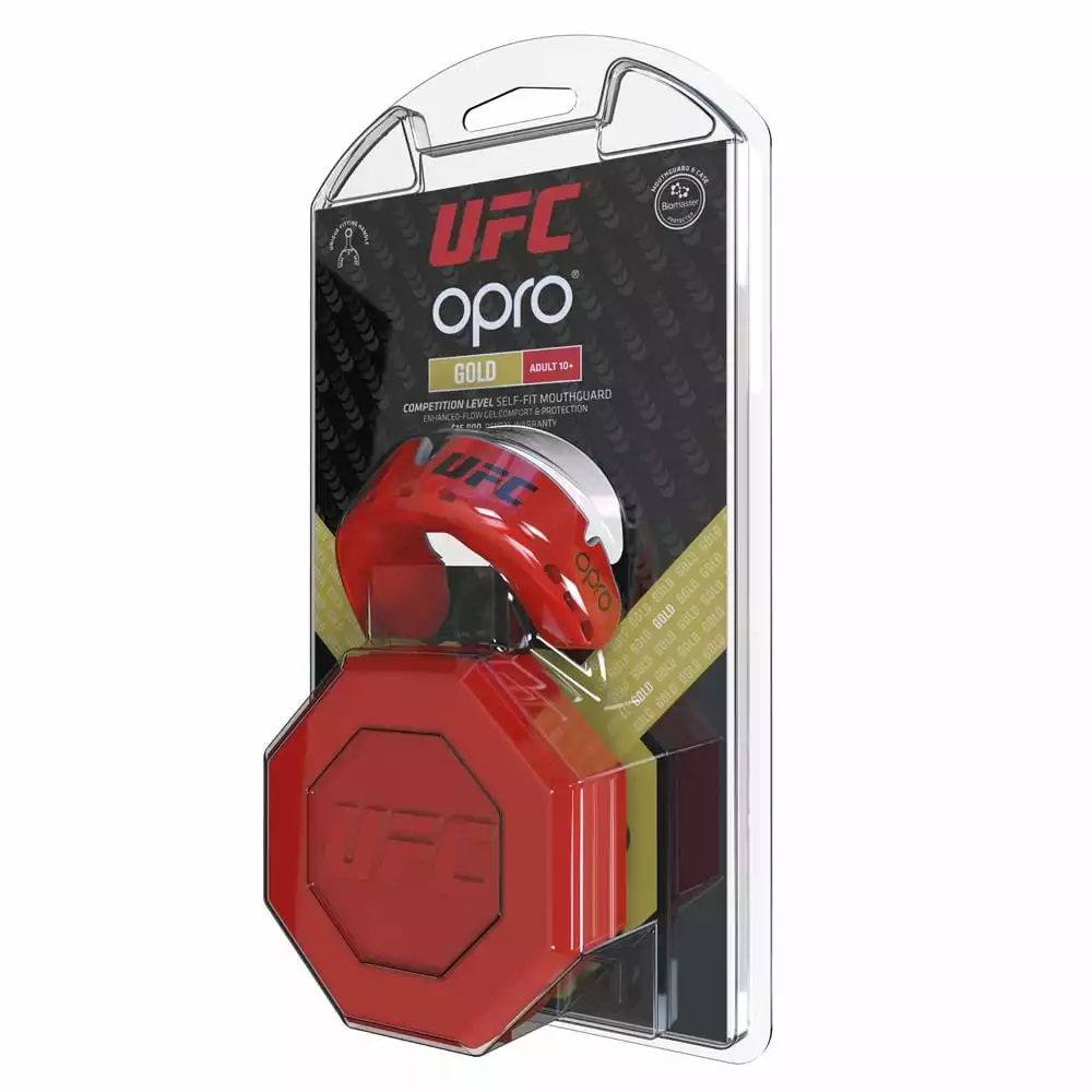 Boxing Opro Mouthguard Self-Fit UFC Gold - Red/Silver 6 Boxing Opro Mouthguard Self-Fit UFC Gold - Red/Silver