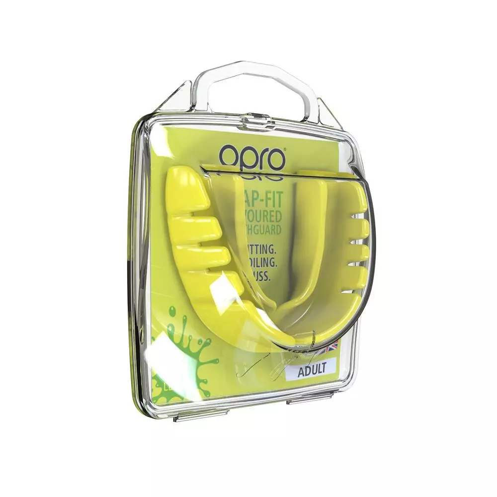 Opro Mouthguard Snap-Fit Adult - Lemon Yellow Flavored Boxing 6 Opro Mouthguard Snap-Fit Adult - Lemon Yellow Flavored Boxing