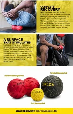 Massage/Recovery Tools SKLZ Universal Massage Roller- 8" Textured Double Massager 13 Massage/Recovery Tools SKLZ Universal Massage Roller- 8