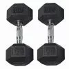 Chris Sports Hex Dumbbells With Rubber Ends (Pair) - 25lb - 50lb
