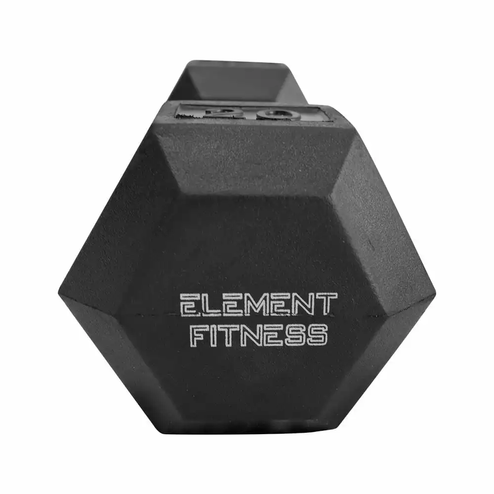 Element Fitness Hex Dumbbells Set With PVC Mat 210lb 9 Element Fitness Hex Dumbbells Set With PVC Mat 210lb