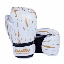 Chris Sports Bulls Professional Action Boxing Gloves - White/Black